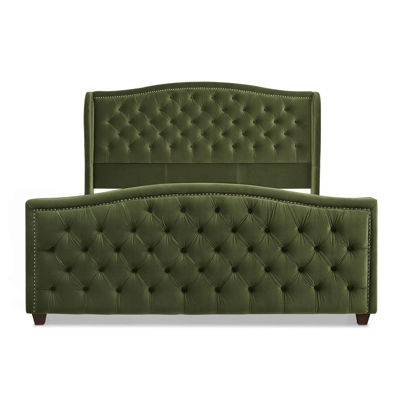 Marcella - Upholstered Shelter Headboard Bed Set by HouseOfZazla