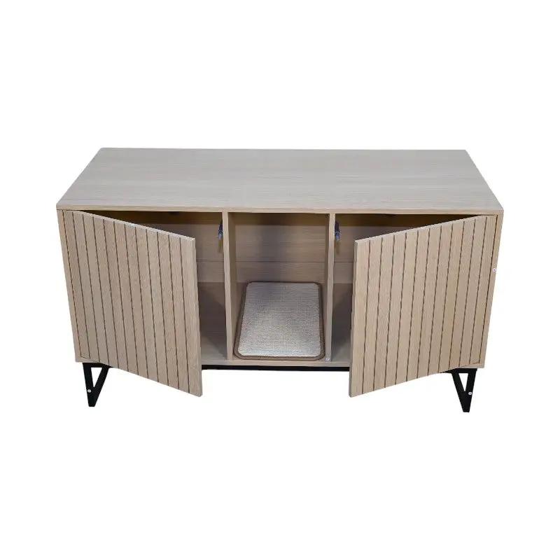 Modern Wooden Cat House with Scratching Mat by HouseOfZazla