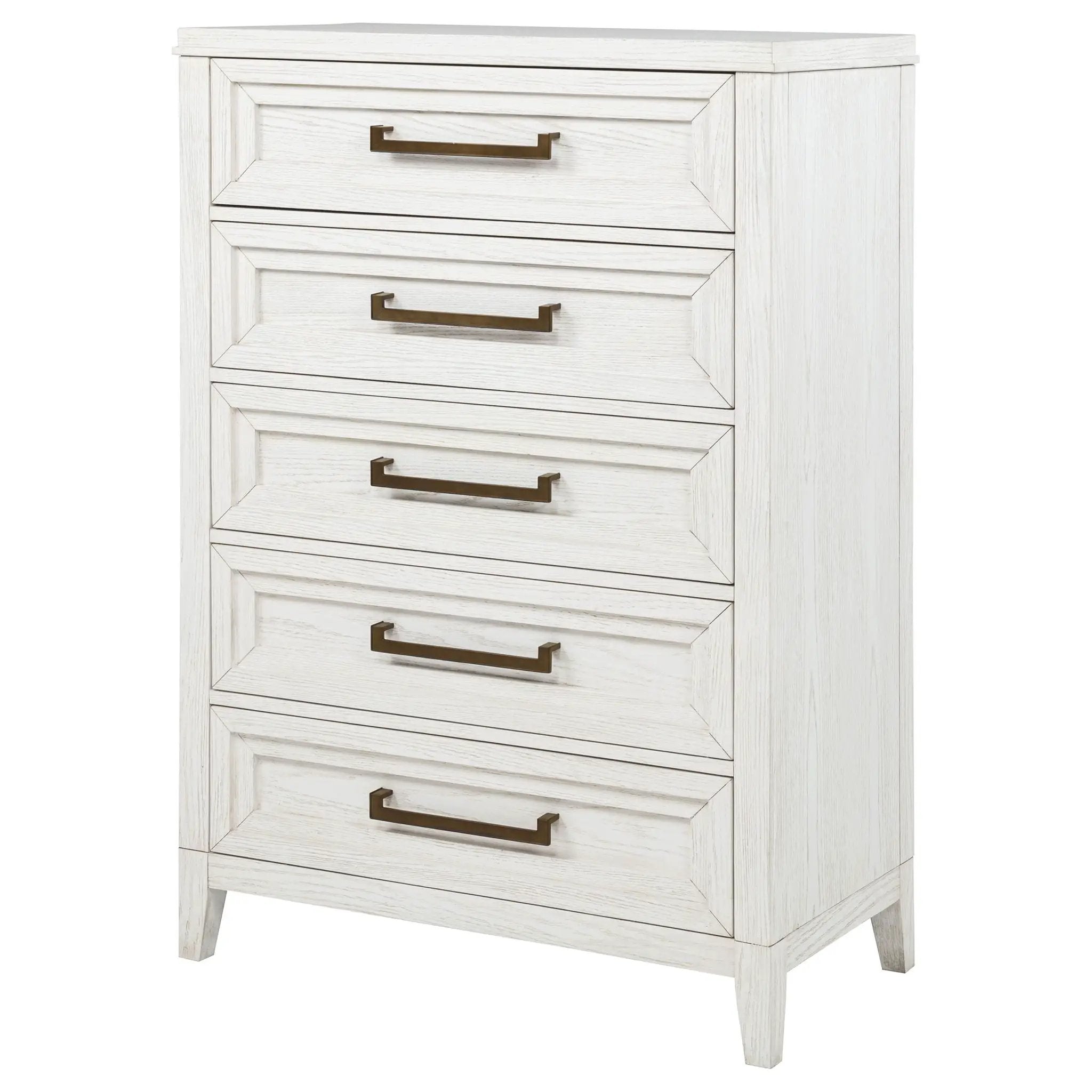 Marielle 5-drawer Bedroom Chest Distressed White by Unique Piece Furniture