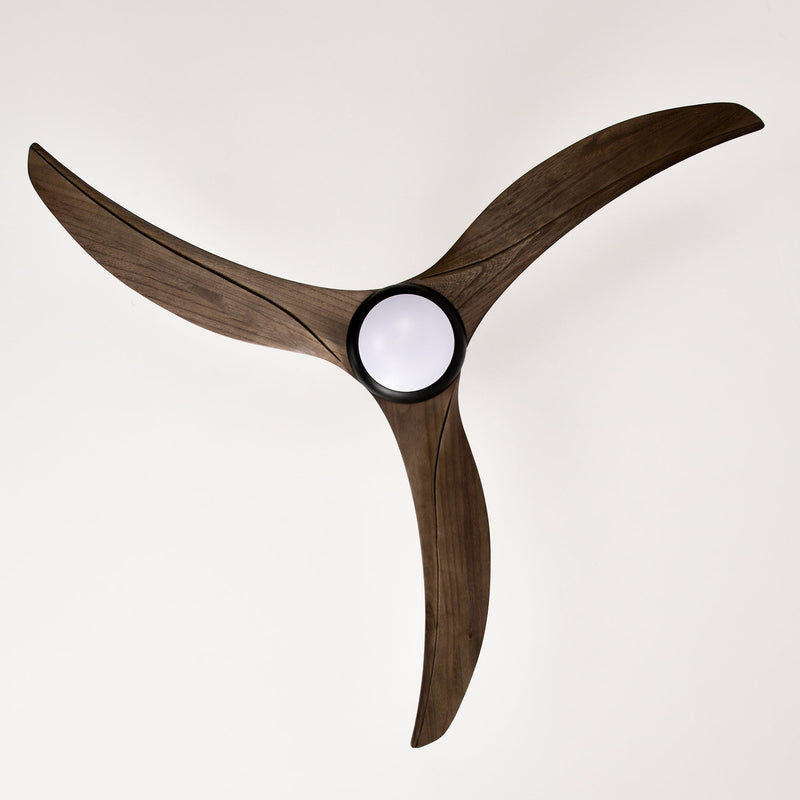 52" Solid Wood Blades Ceiling Fan with Light and Remote Control by HouseOfZazla