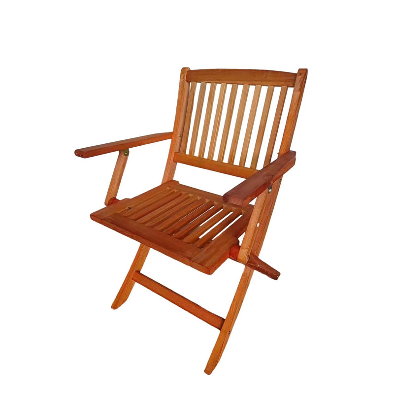 Foldable Patio Dining Set With 4 Folding Chairs For Indoor And Outdoor Use - Teak by Unique Piece Furniture