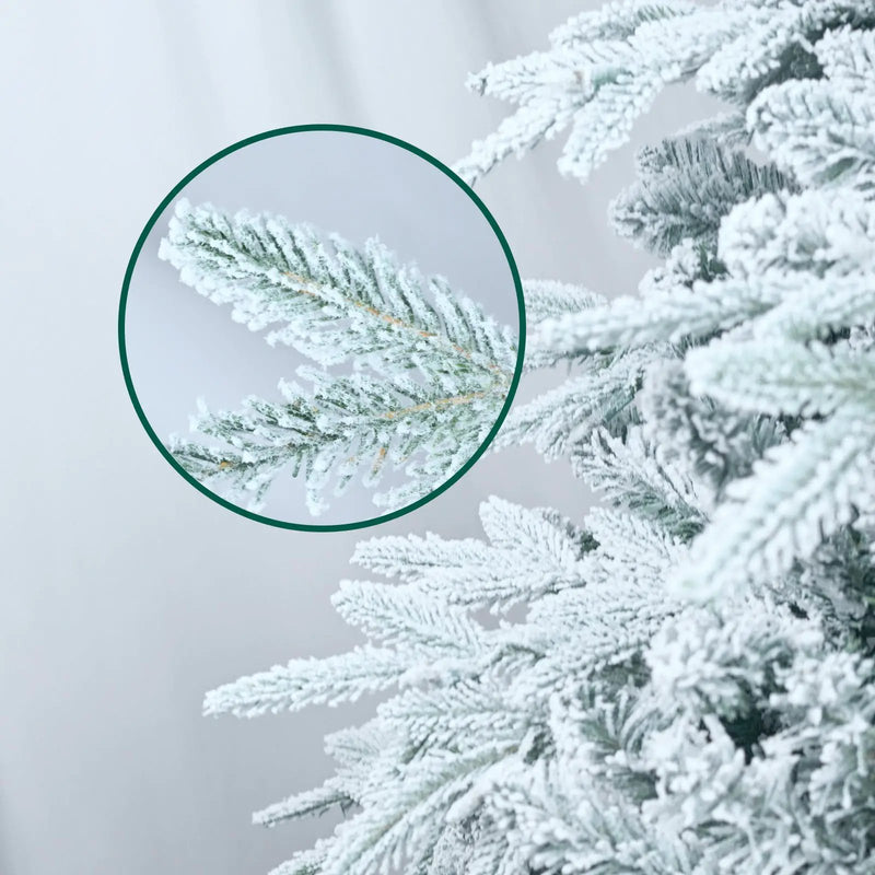 7.5ft Pre-Lit Flocked Artificial Christmas Tree by HouseOfZazla