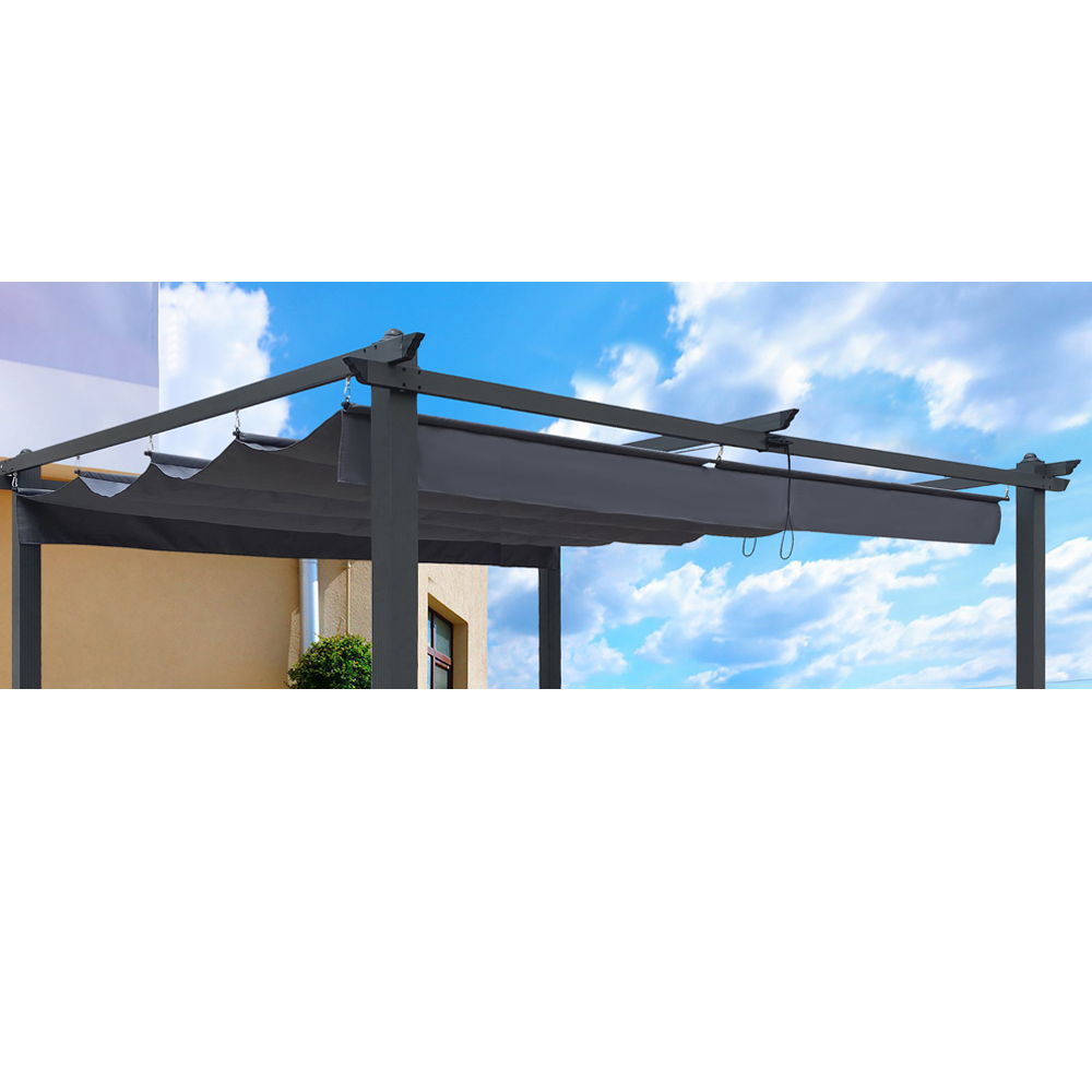 Replacement Canopy Top Cover Fabric For Outdoor Patio Retractable Pergola Sun-Shelter Canopy by Unique Piece Furniture