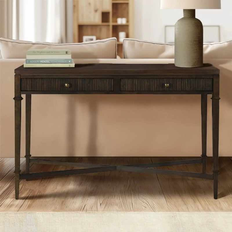 Fluted - 2 Drawer Storage Console Table - Brown by Unique Piece Furniture