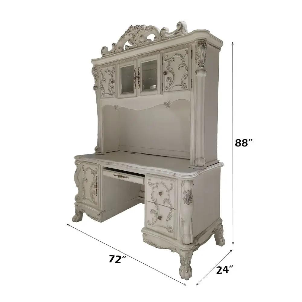 Dresden - Computer Desk & Hutch - Bone White by Unique Piece Furniture