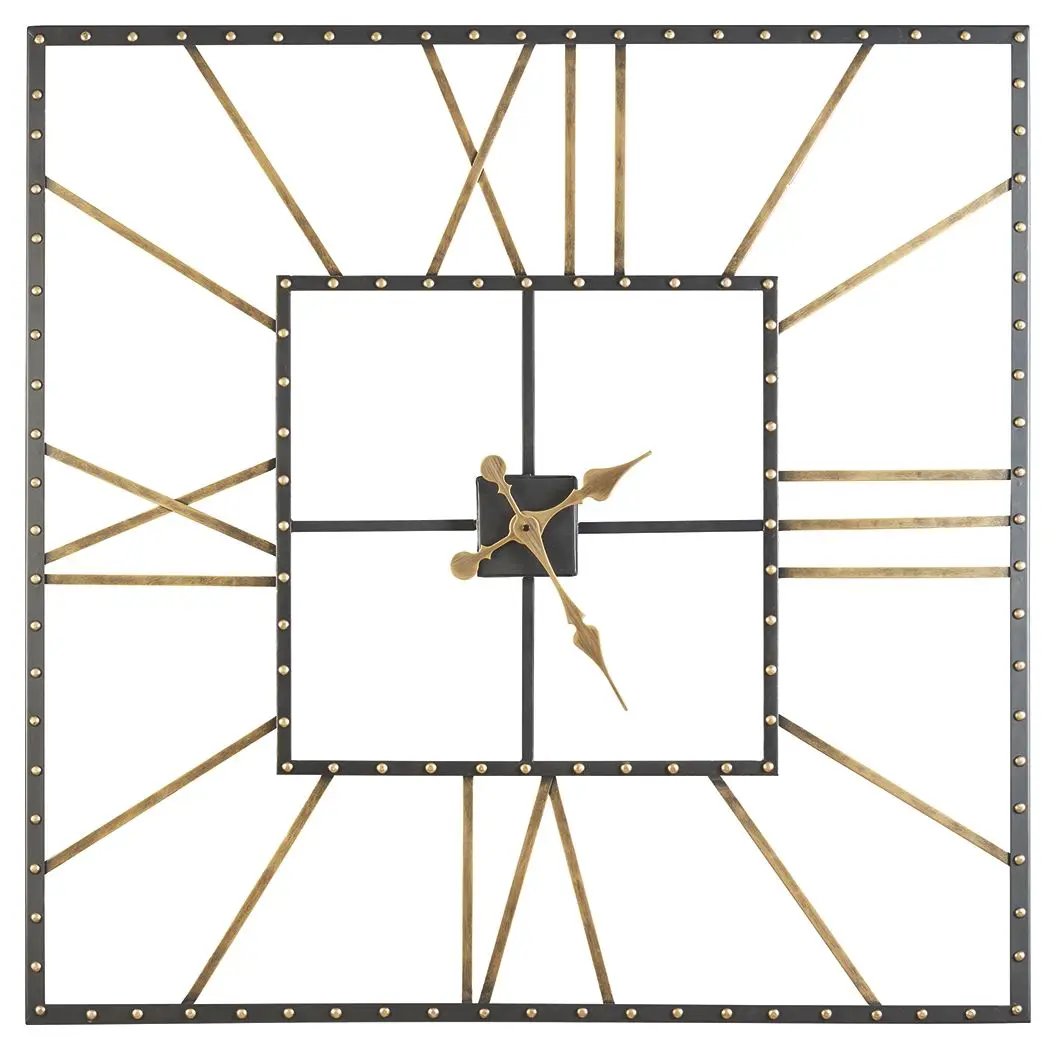Thames - Wall Clock - Black / Gold Finish by Unique Piece Furniture