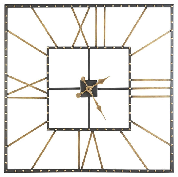 Thames - Wall Clock - Black / Gold Finish