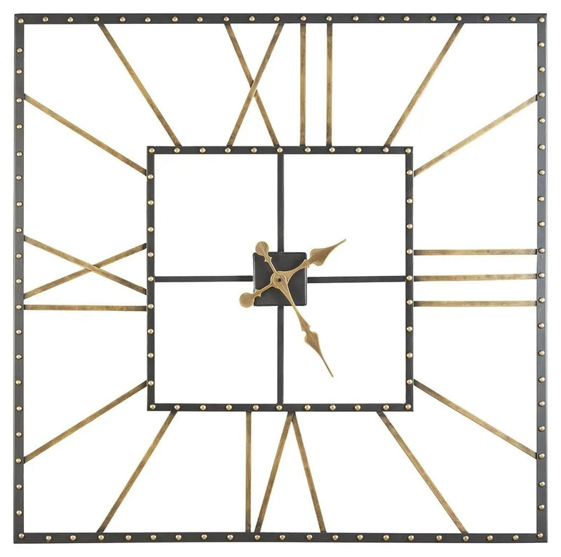 Thames - Wall Clock - Black / Gold Finish by Unique Piece Furniture