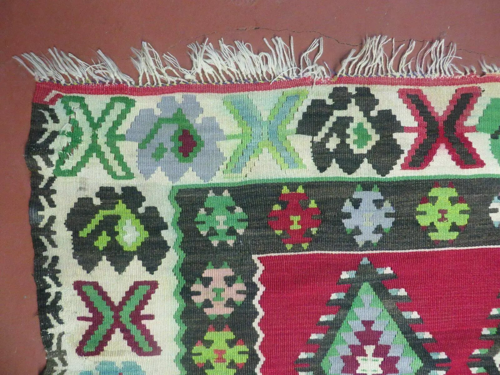 7' X 9' Vintage Turkish Kilim Handmade Flat Weave Wool Rug Veg Dye Nice by Jewel Rugs