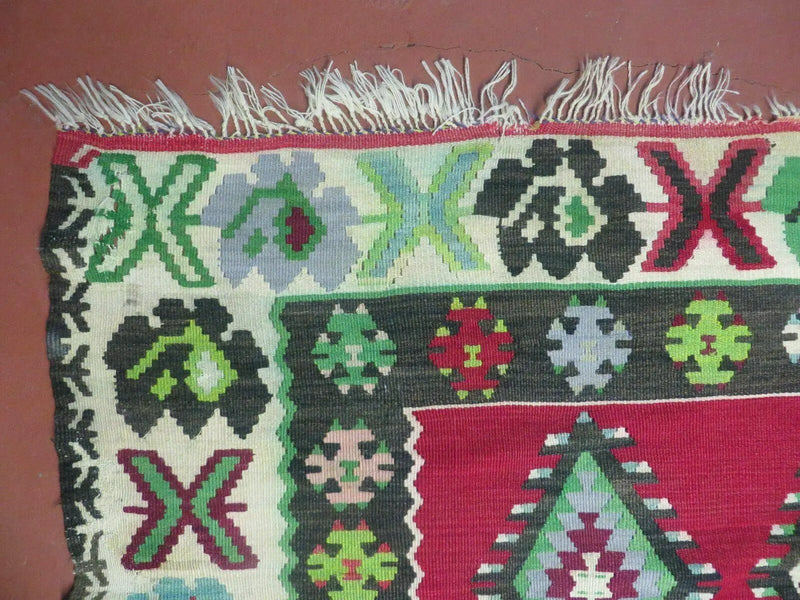 7' X 9' Vintage Turkish Kilim Handmade Flat Weave Wool Rug Veg Dye Nice by Jewel Rugs
