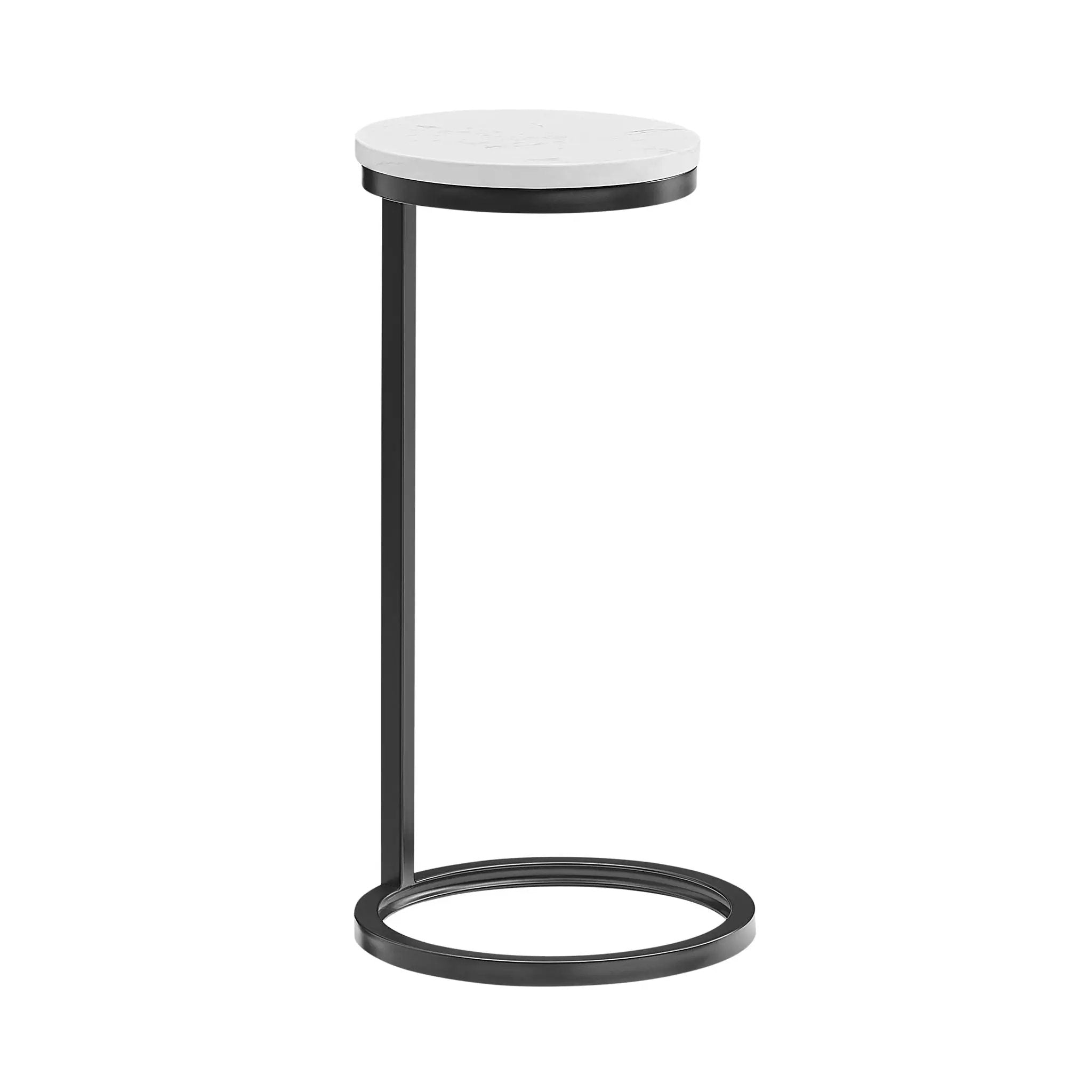 Cerro - Round Accent Table - Antique Bronze / White Marble by HouseOfZazla