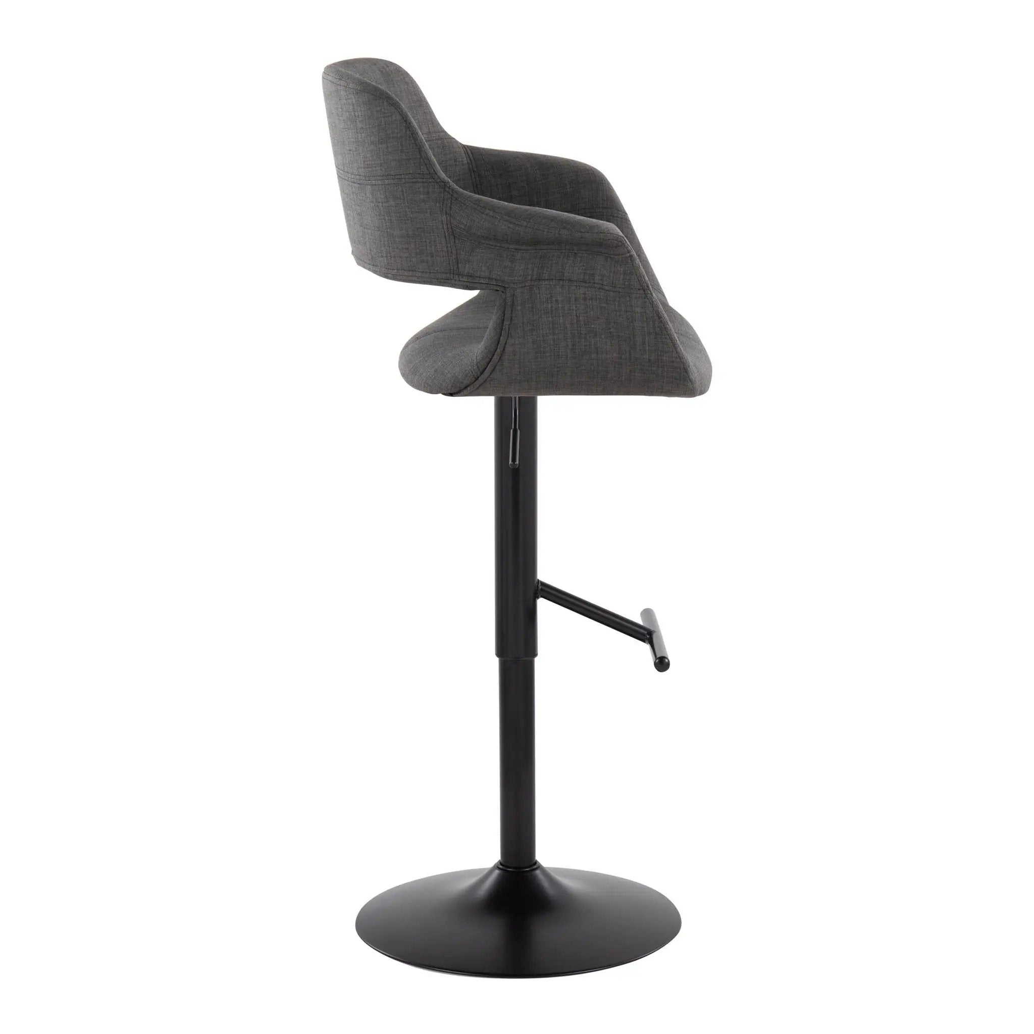Vintage Flair - Mid Century Modern Adjustable Barstool With Straight T Footrest (Set of 2) by Unique Piece Furniture