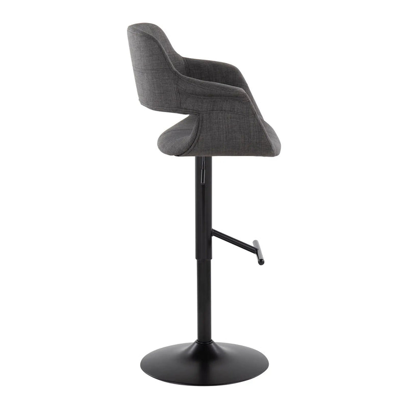 Vintage Flair - Mid Century Modern Adjustable Barstool With Straight T Footrest (Set of 2) by Unique Piece Furniture