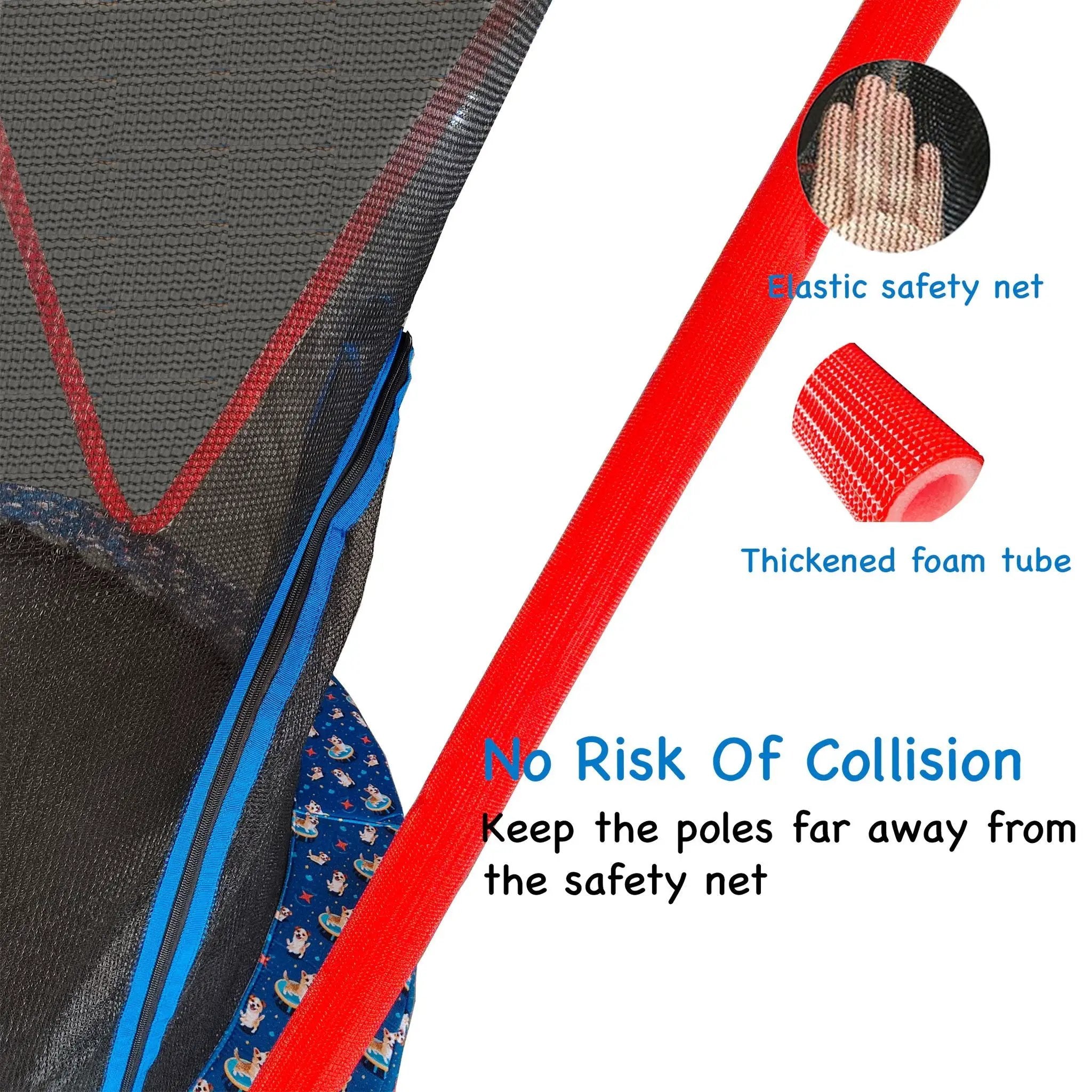 Trampoline, Toddler Indoor / Outdoor With Heighten Net, No Gap Design For Kids - Baby Blue by HouseOfZazla