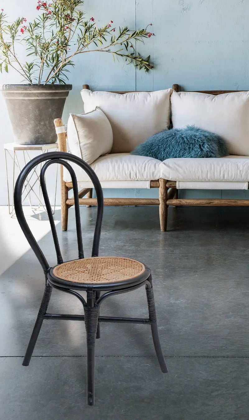 Rattan Dining Chair (Set of 2) - Black Multi by HouseOfZazla