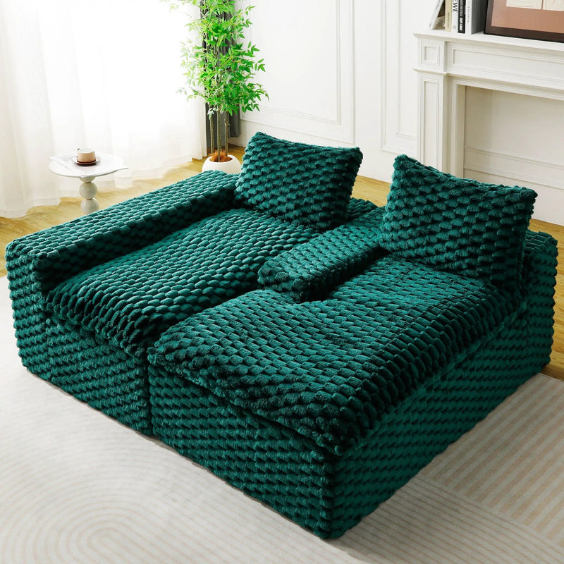 Modular Sofa, Convertible Twin Seat With Chaise Lounge by HouseOfZazla