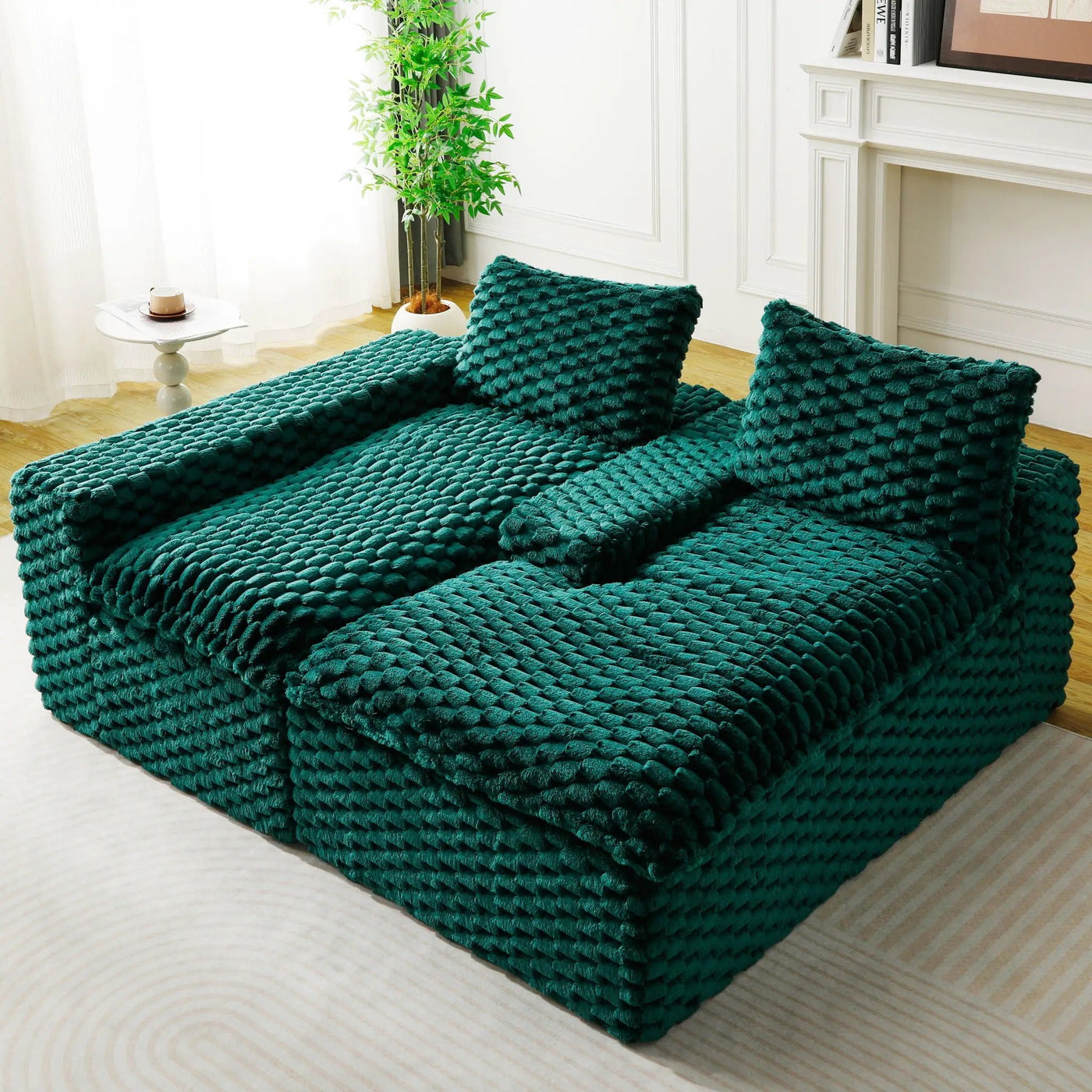 Modular Sofa, Convertible Twin Seat With Chaise Lounge by Unique Piece Furniture