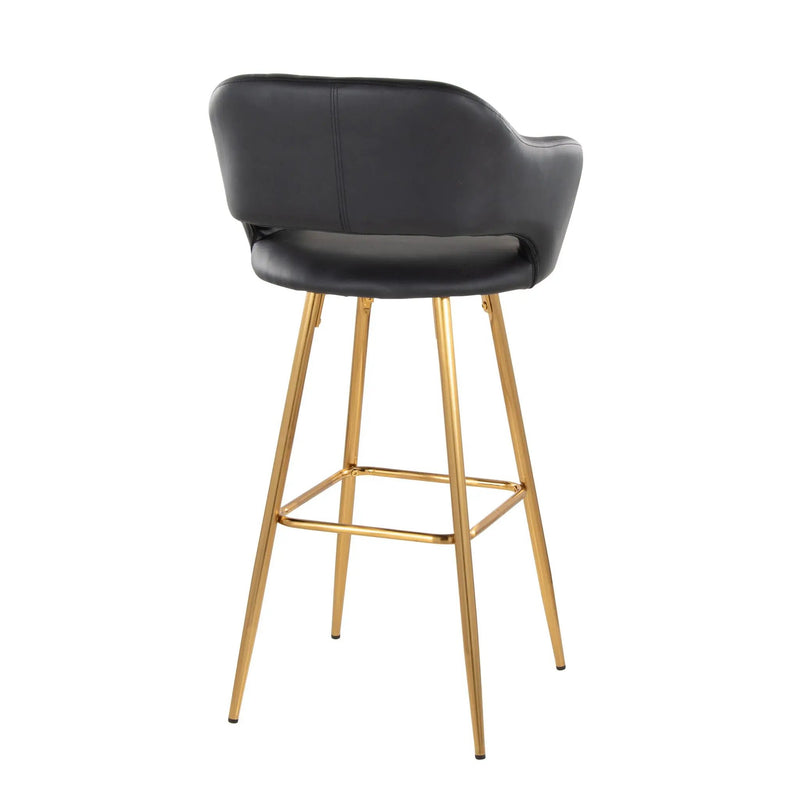 Margarite - Contemporary Fixed Height Barstool With Footrest (Set of 2) With Square by HouseOfZazla