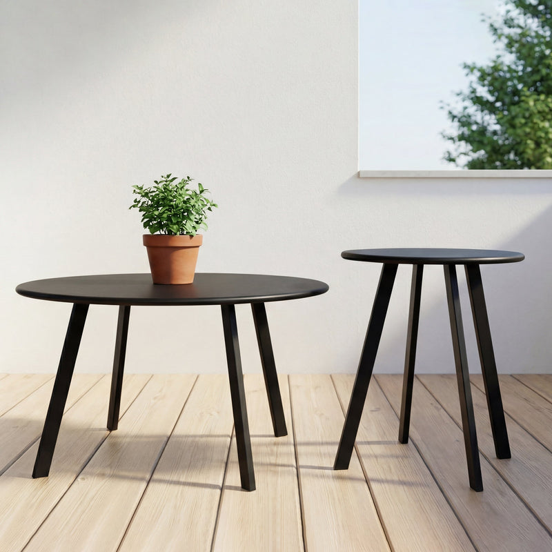 2-Piece Round Nesting Coffee Table Set, Modern by HouseOfZazla