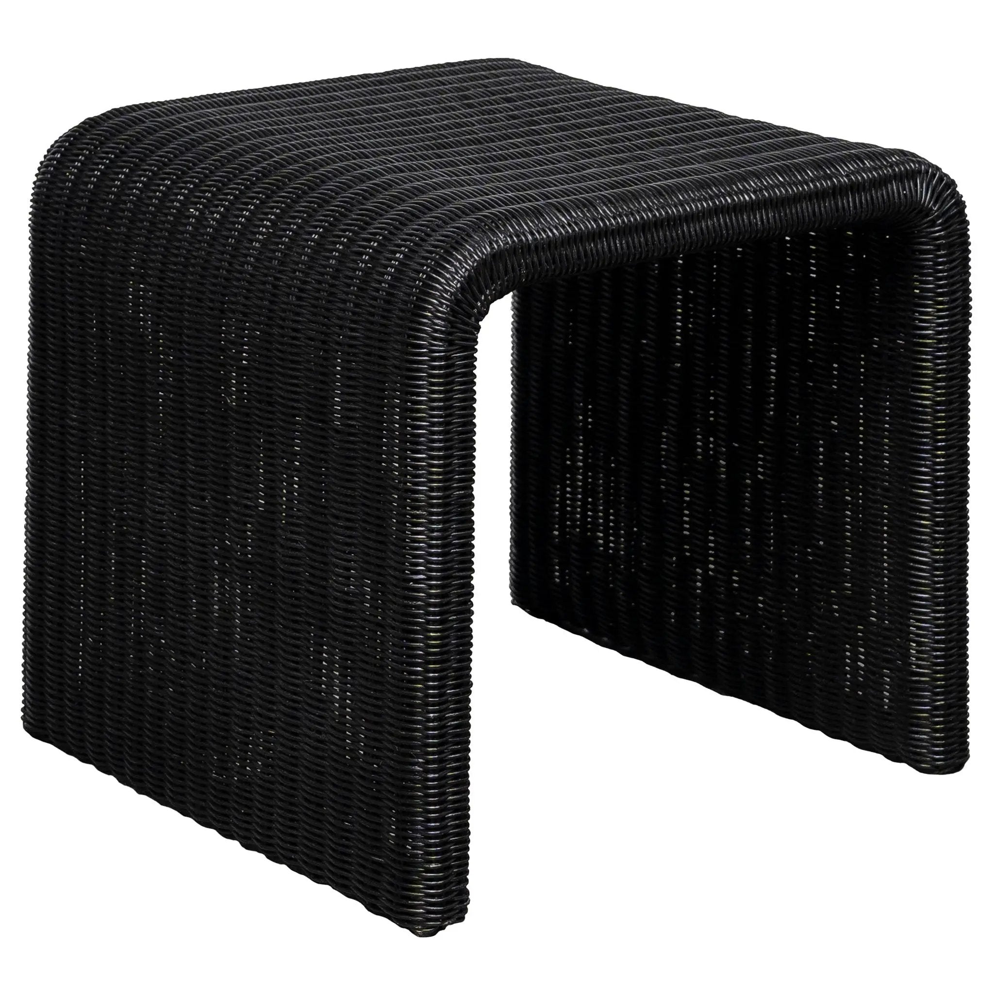 Cahya 2-piece Rattan Coffee and End Table Set Black by Unique Piece Furniture