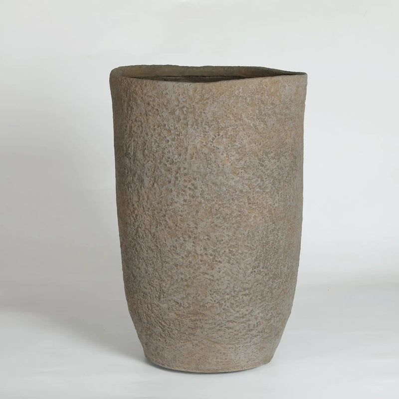 Round Concrete Planter Set of 2, Large Indoor & Outdoor Planter Pots by HouseOfZazla