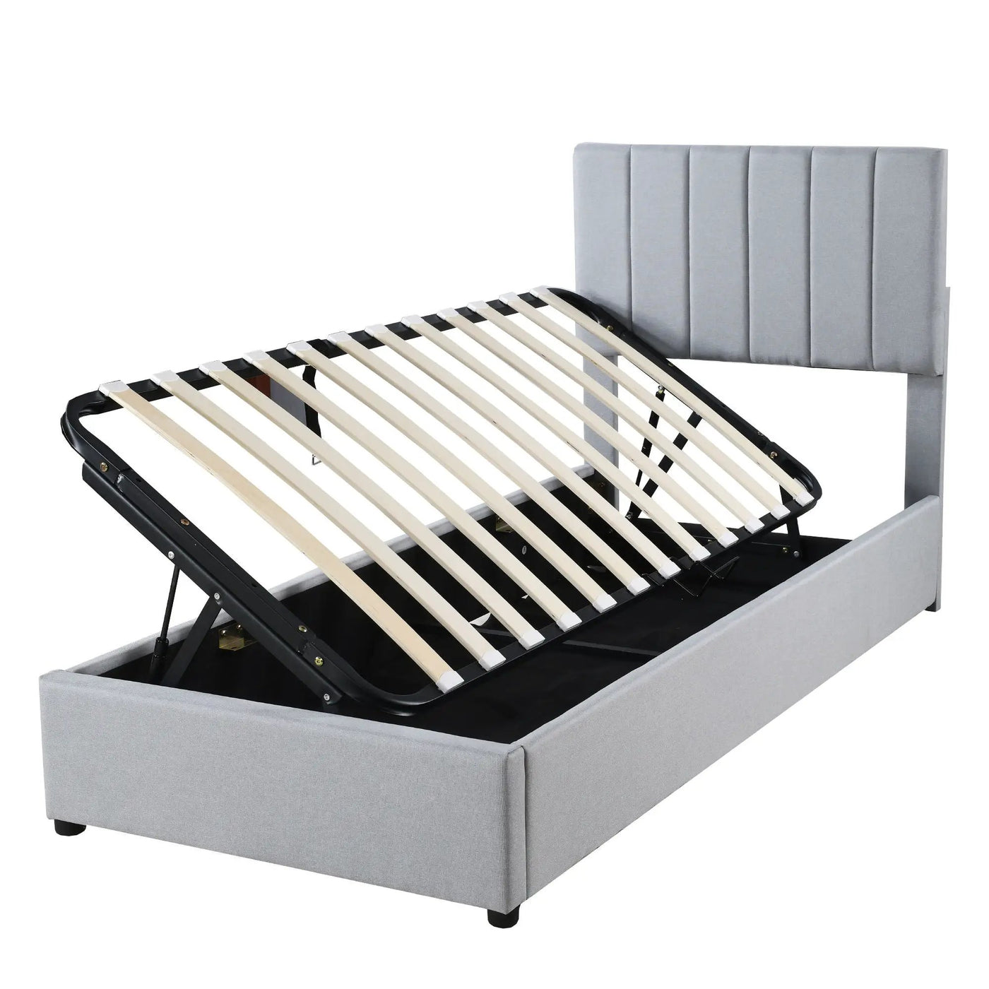Upholstered Platform Bed With A Hydraulic Storage System by Unique Piece Furniture