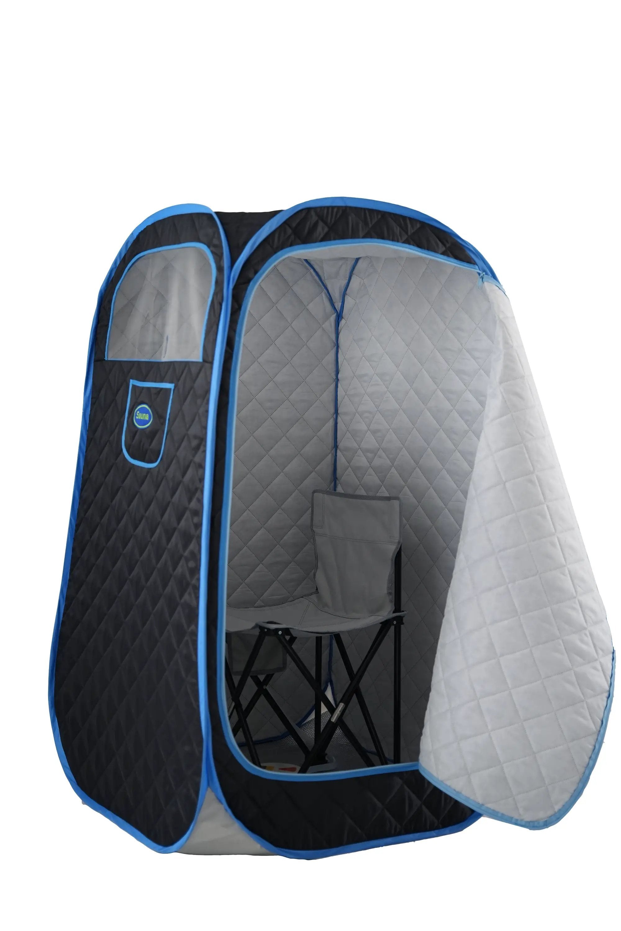 Portable Folding Full size Steam Sauna with 1000W&2.2L steam Generator. Personal Sauna Tent for Relaxation & Spa at home. Fast heating. Folding Steel Rim, it's easy to install, with FCC certification. by HouseOfZazla