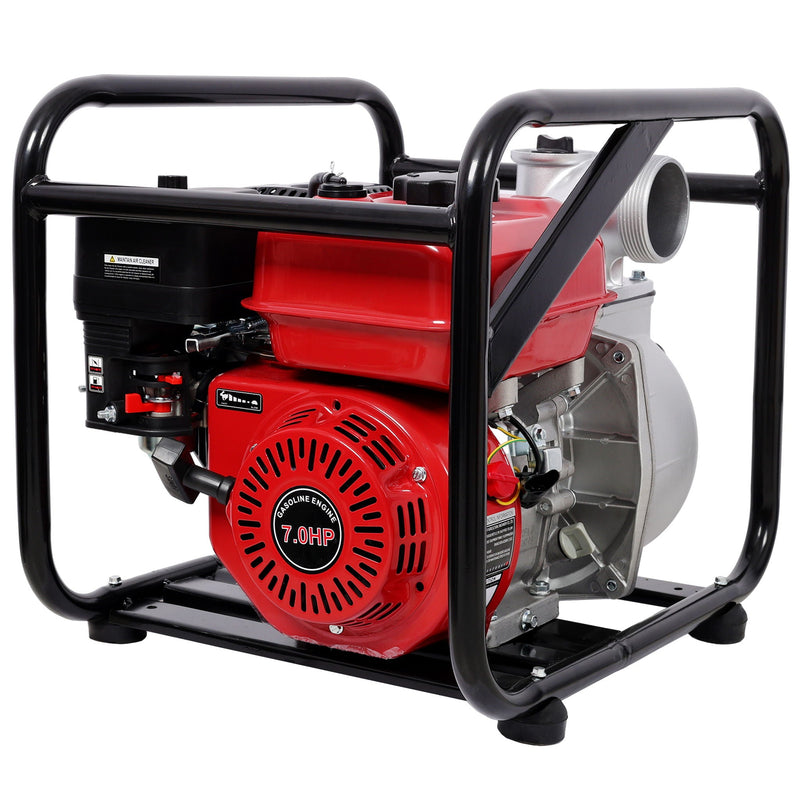 Gasoline Powered Water Pump 3" Inlet & Outlet, 264Gpm Flow, 7Hp Engine - Black / Red by HouseOfZazla
