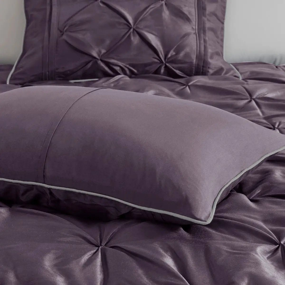 7 Piece Tufted Comforter Set Plum Full by HouseOfZazla