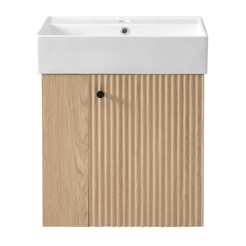 Modern Floating Bathroom Vanity With Ceramic Basin Perfect For Small Bathrooms by HouseOfZazla