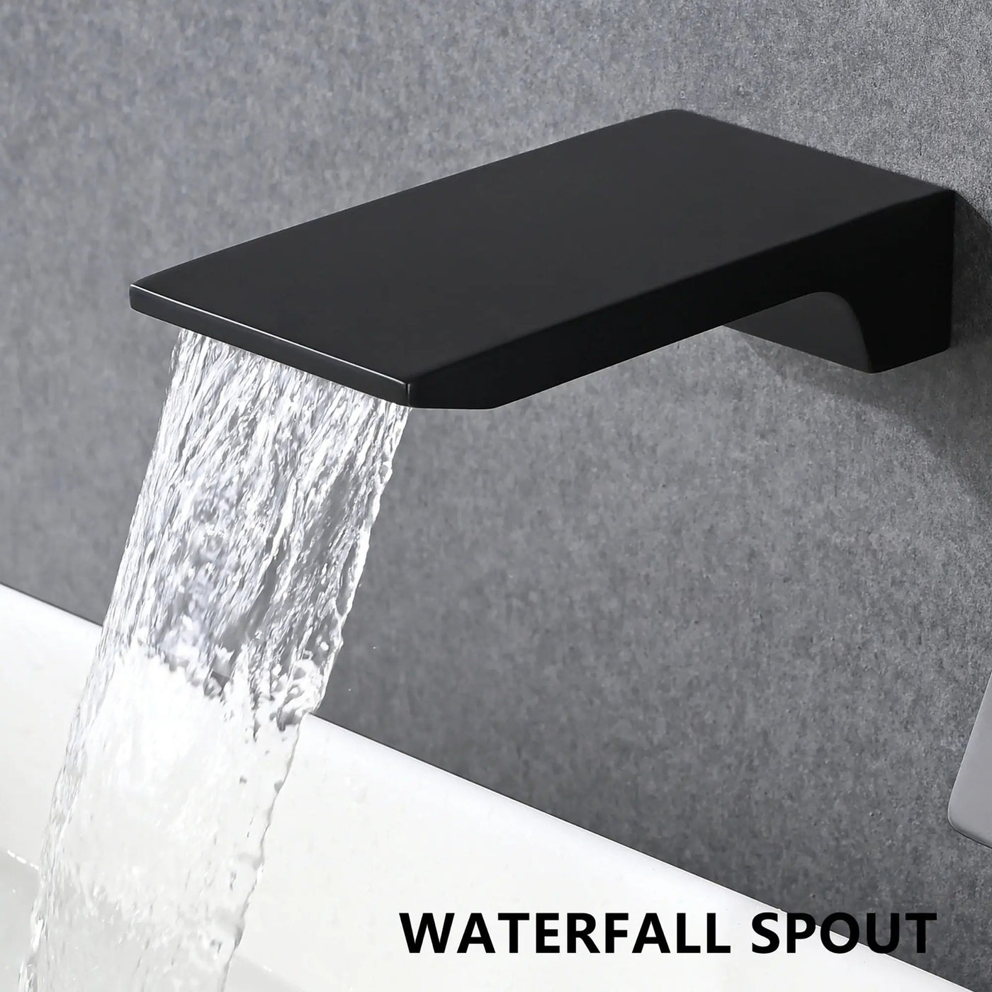 Modern Wall Mount Bathroom Sink Faucet With Waterfall Spout by HouseOfZazla