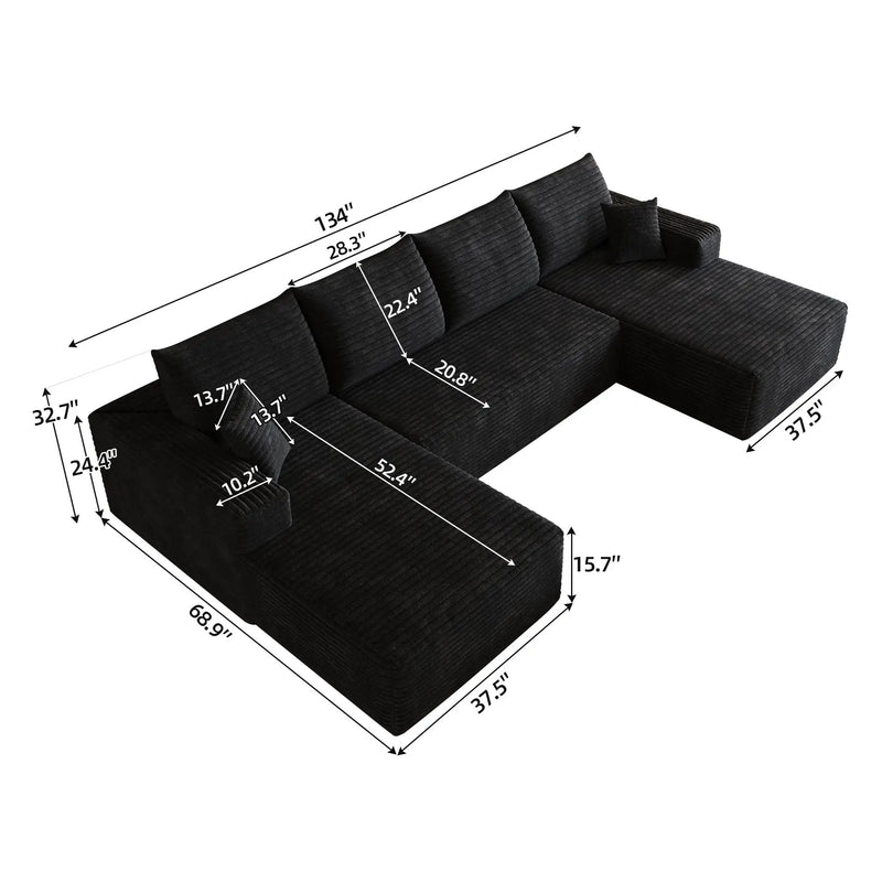 134" Cloud Sectional Sofa by HouseOfZazla