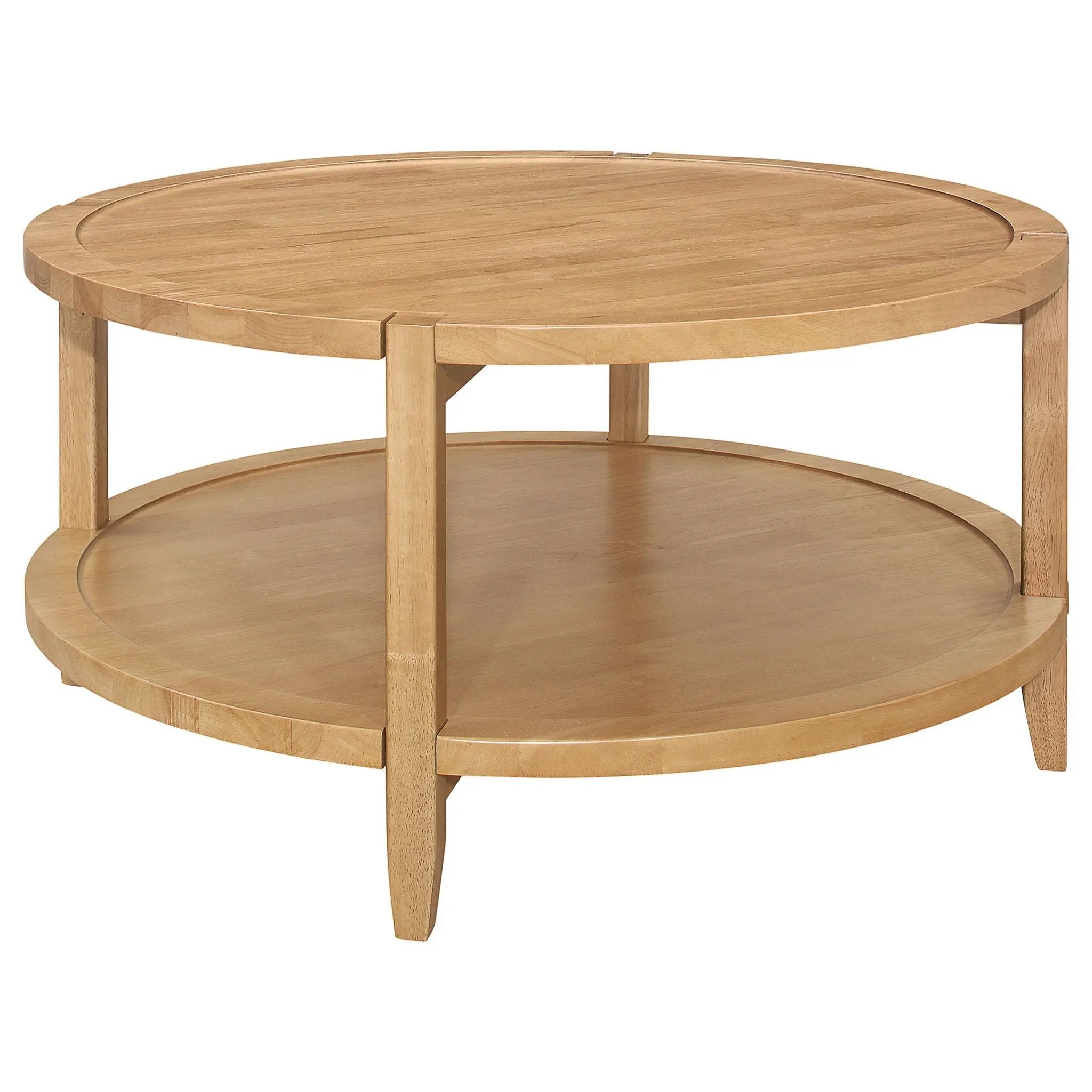 Camillo 2-piece Round Coffee and End Table Set Maple by Unique Piece Furniture