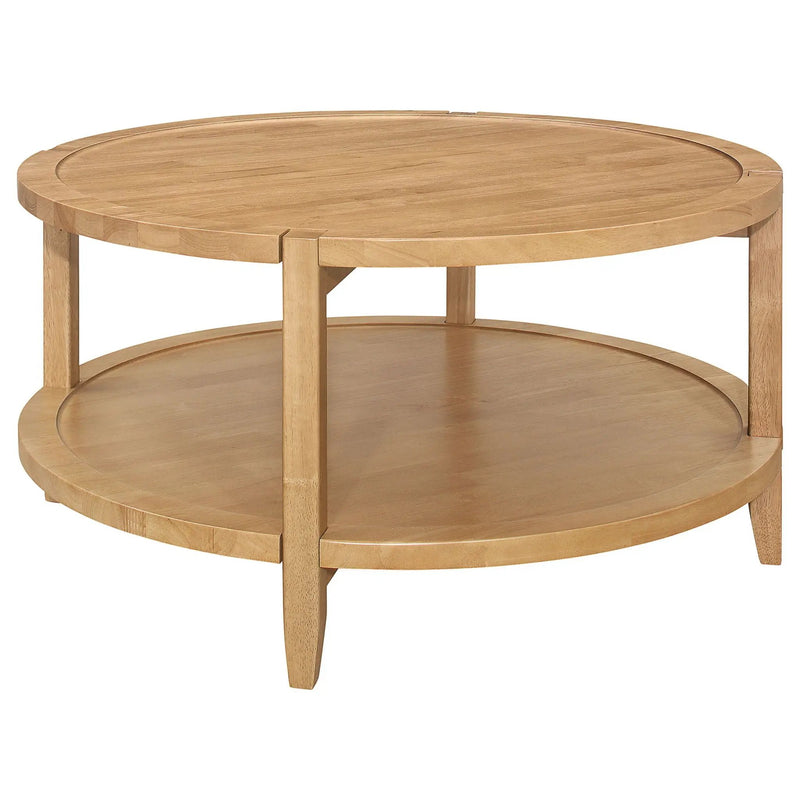 Camillo 2-piece Round Coffee and End Table Set Maple by Unique Piece Furniture