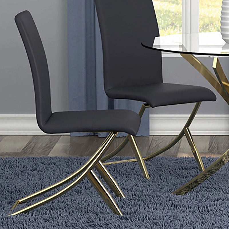 Dining Chairs (Set of 2) - Black / Gold by HouseOfZazla