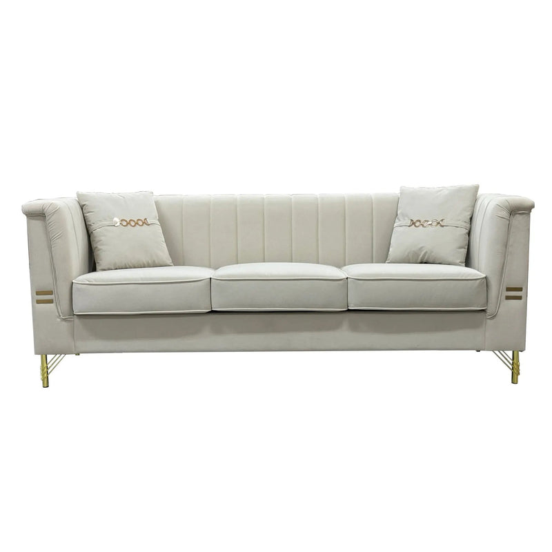 FX-P82B-BE (834-3 Sofa) Velvet 3-Seater Sofa by HouseOfZazla
