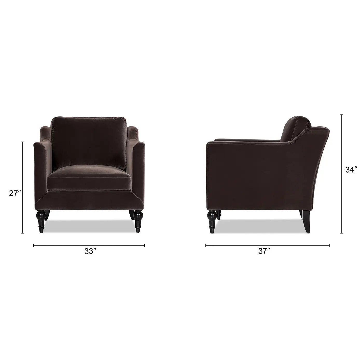 Josephine 33" Upholstered Accent Chair, Deep by HouseOfZazla