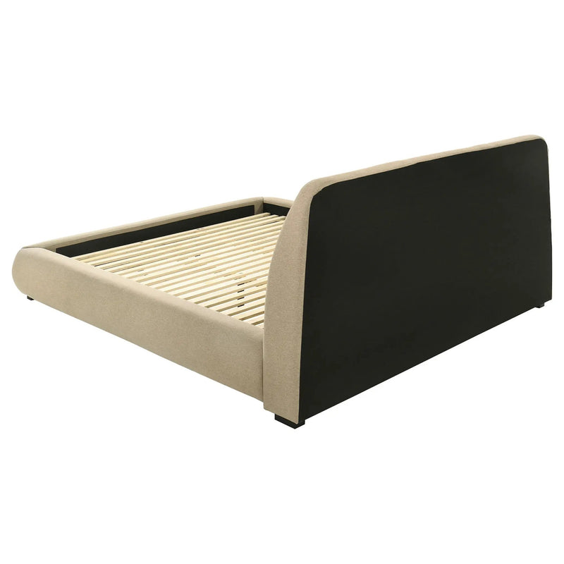 Mokena 46-inch Upholstered California King Platform Bed Brown by Unique Piece Furniture