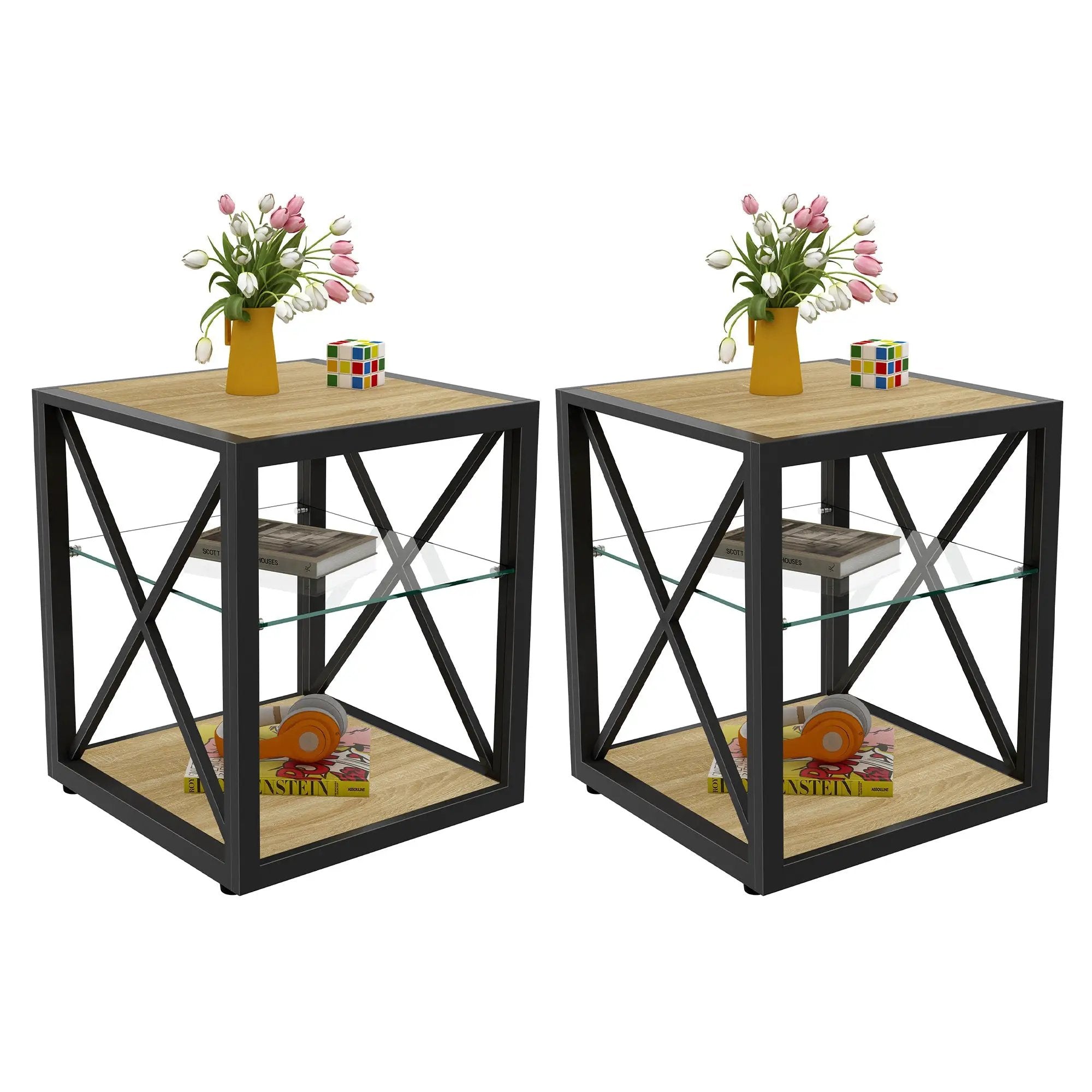 Set of 2 Modern End Table Nightstands by HouseOfZazla