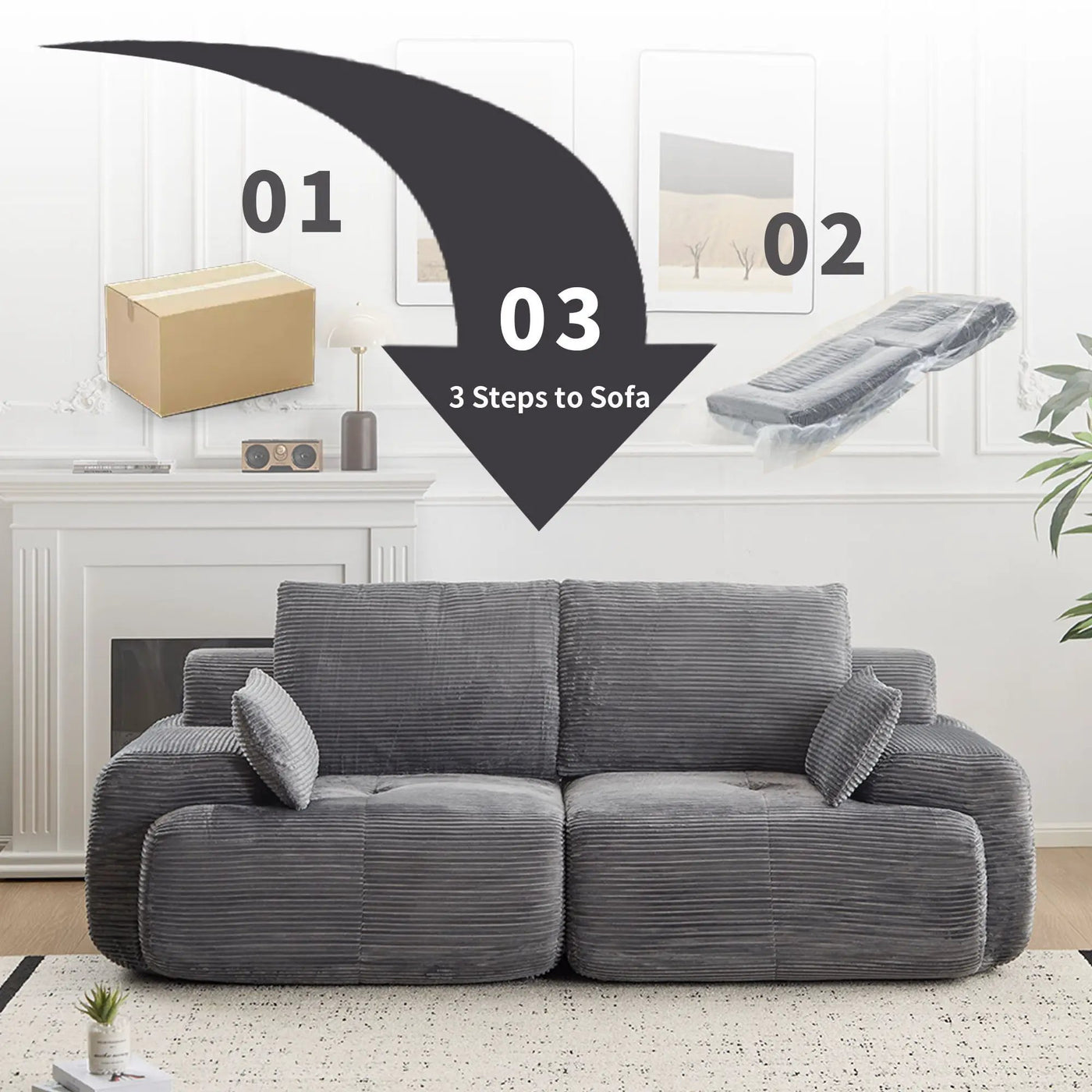 2 Seater Large Sectional Couches For Living Room by Unique Piece Furniture