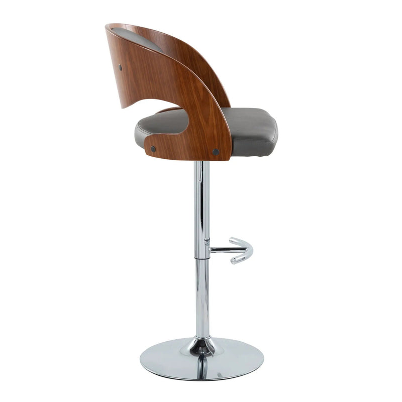 Pino - Mid Century Modern Adjustable Barstool & Swivel With Rounded T Footrest (Set of 2) by HouseOfZazla