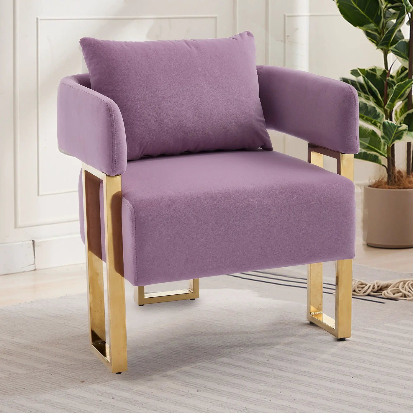 Modern Decorative Chair Teddy Fleece Upholstered And Metal Foot by Unique Piece Furniture