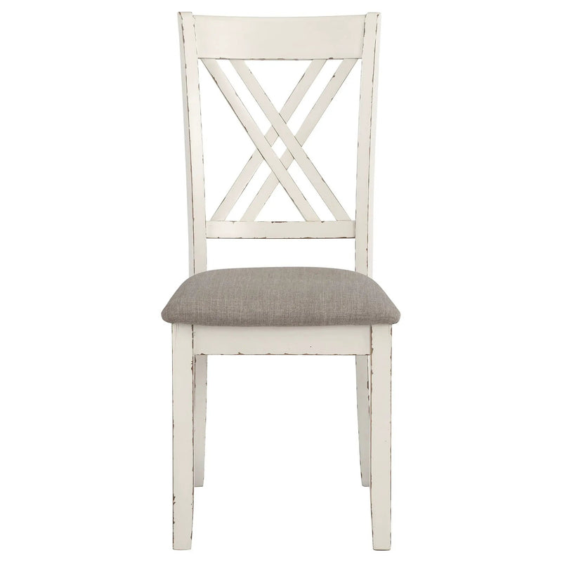 Ebers - 7 Dining Set With 2 Tone Upholstered Chairs - Vanilla White