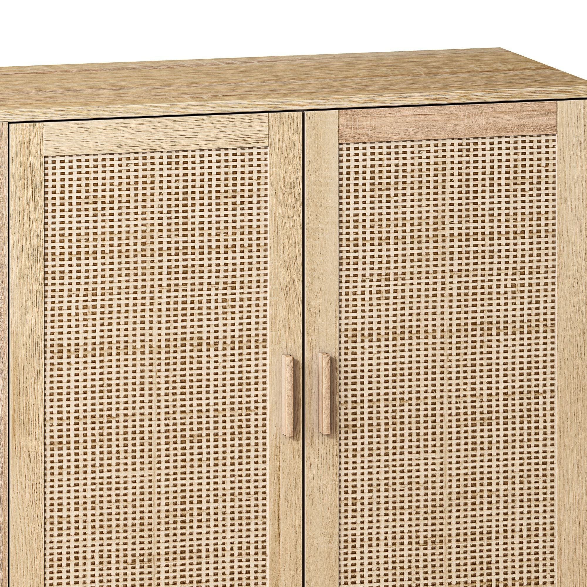 Elegant And Functional 4 Door Rattan Decorative Storage Cabinet by HouseOfZazla
