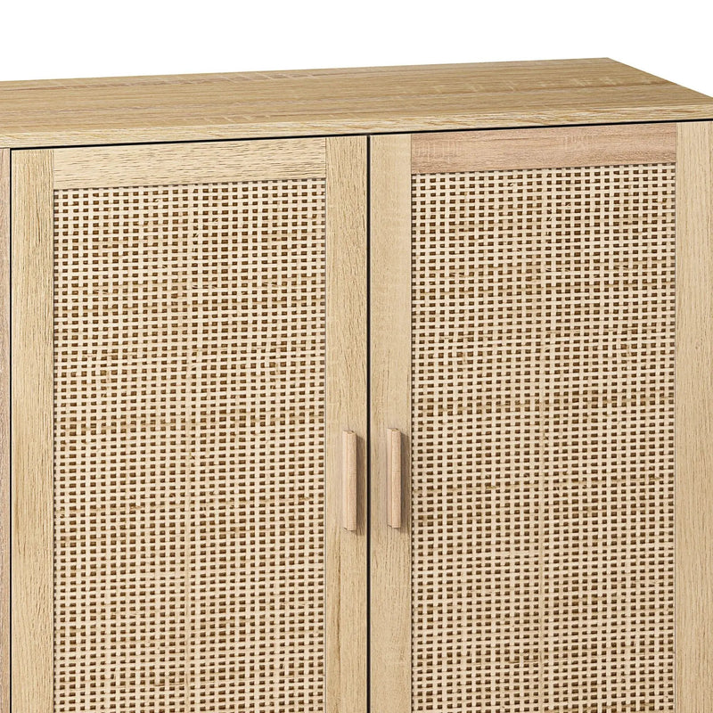 Elegant And Functional 4 Door Rattan Decorative Storage Cabinet by HouseOfZazla