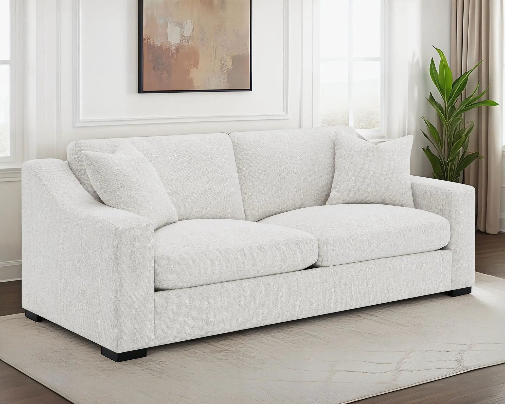 Ashlyn Fabric Upholstered Track Arm Sofa Sand by Unique Piece Furniture