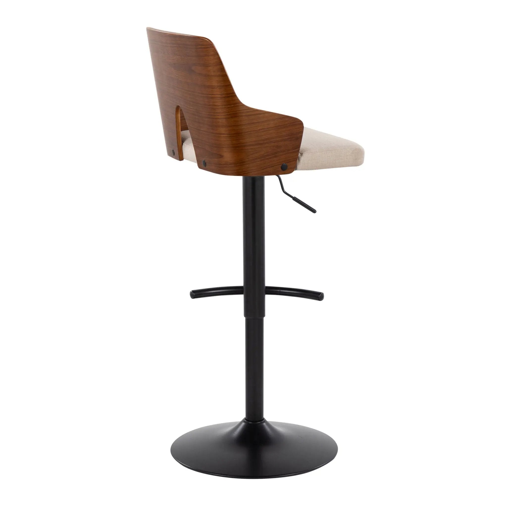 Ariana - Mid Century Modern Adjustable Barstool Stool With Swivel With Rounded T Footrest (Set of 2) by Unique Piece Furniture