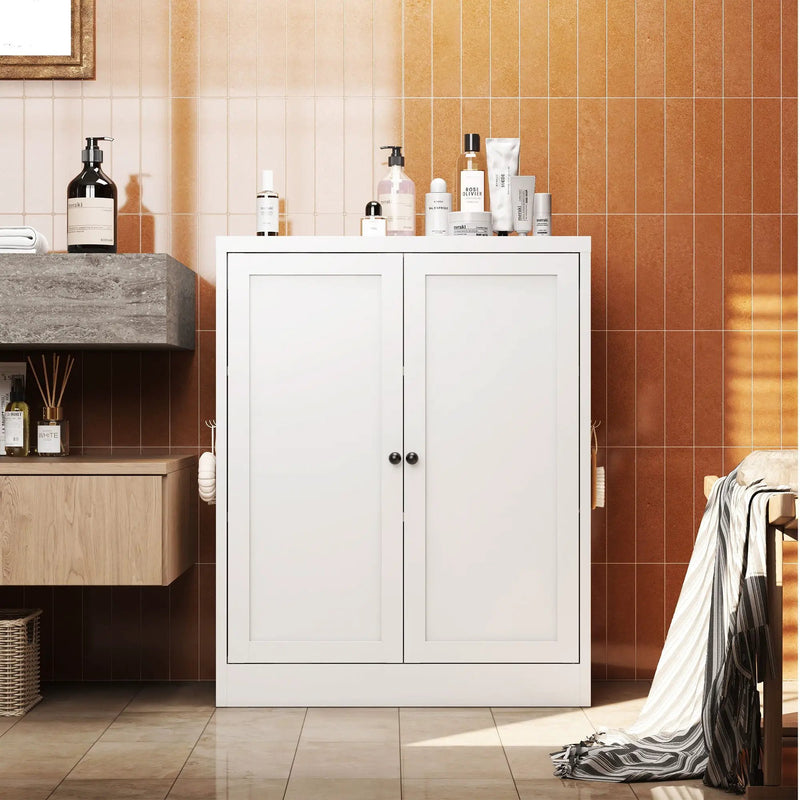 Pantry Cabinet With Adjustable Shelves Freestanding Kitchen Storage Organizer - White by Unique Piece Furniture