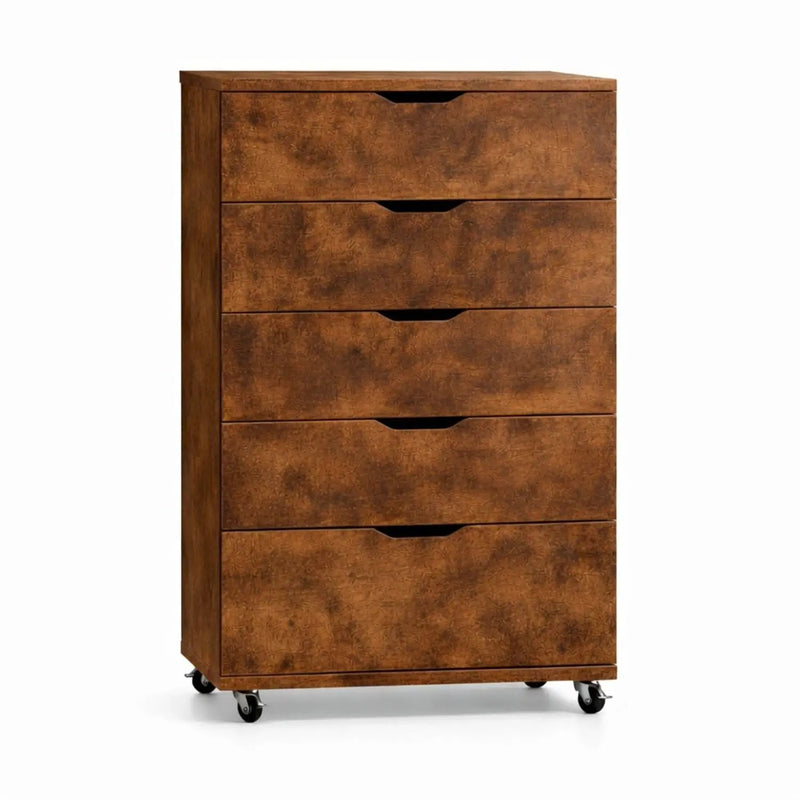 Modern 5 Drawer Dresser With Wheels by HouseOfZazla