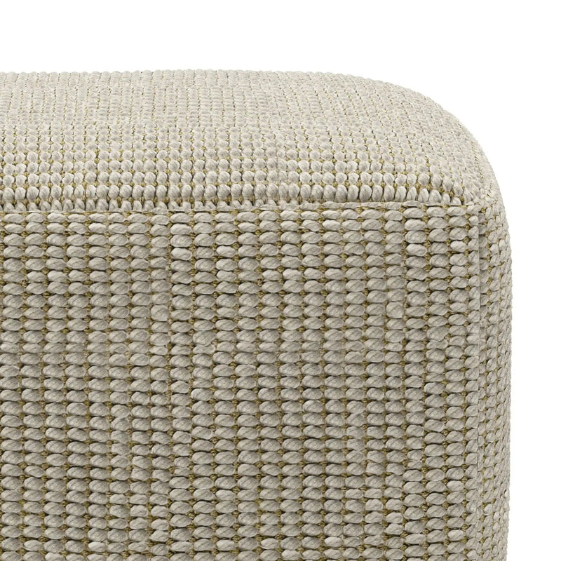 Zelma - Square Woven Outdoor / Indoor Pouf - Cream / Natural by Unique Piece Furniture